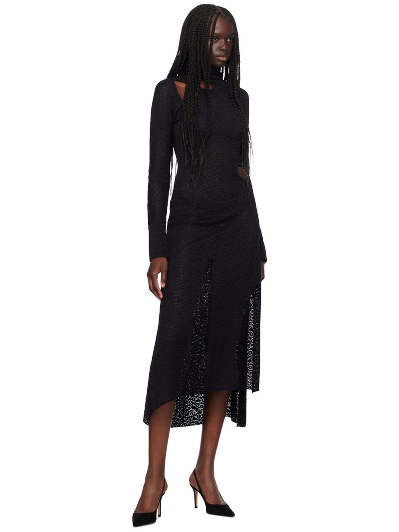 Victoria Beckham Black Cutout Midi Dress outlook