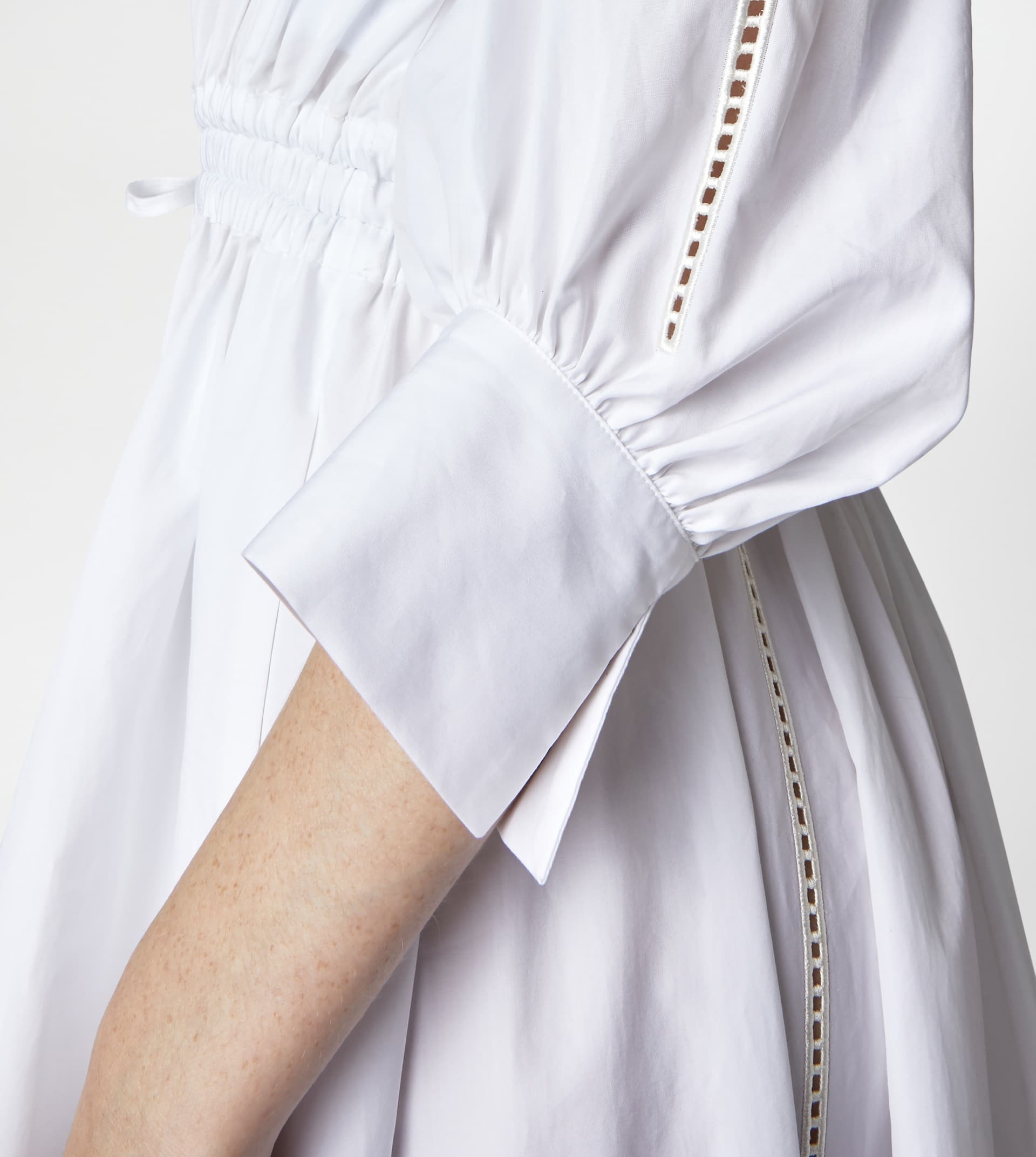 DRESS IN POPLIN - WHITE - 5