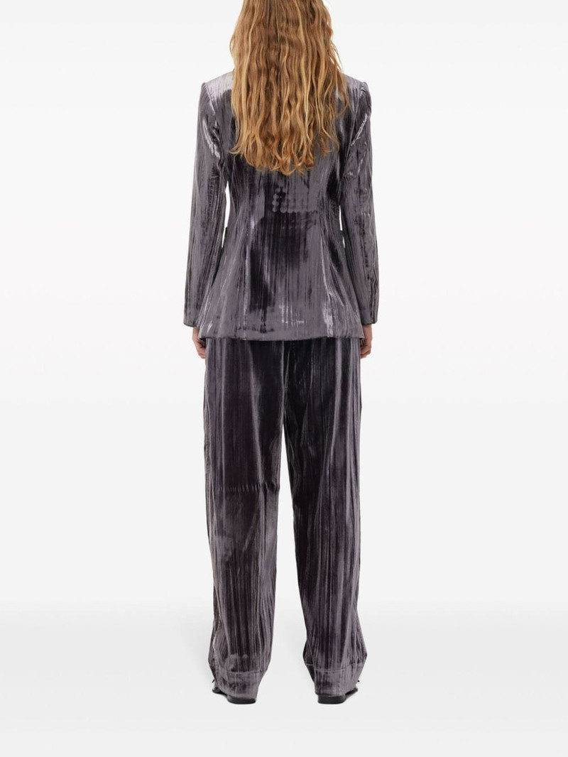 striped velvet-finish blazer 4