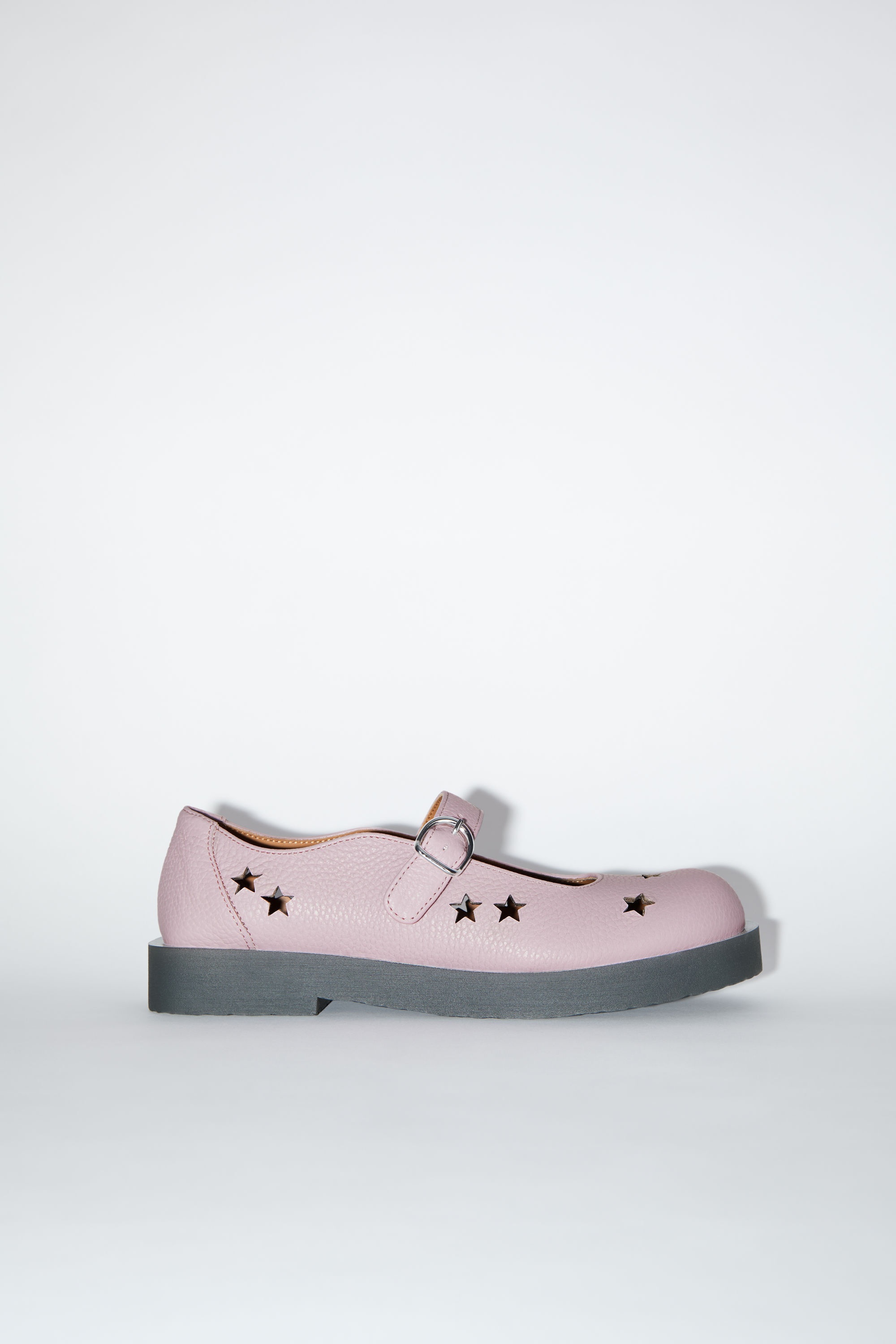 Leather buckle shoes - Lilac/black - 1