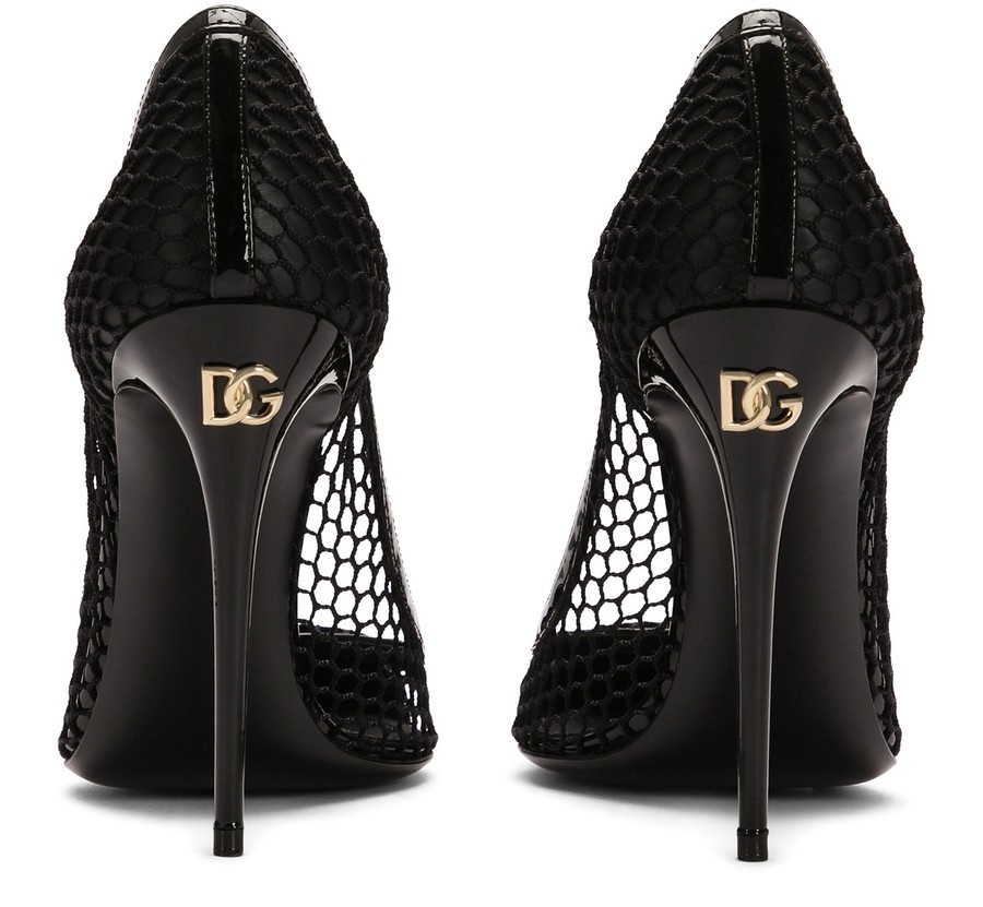 Mesh and patent leather pumps - 3
