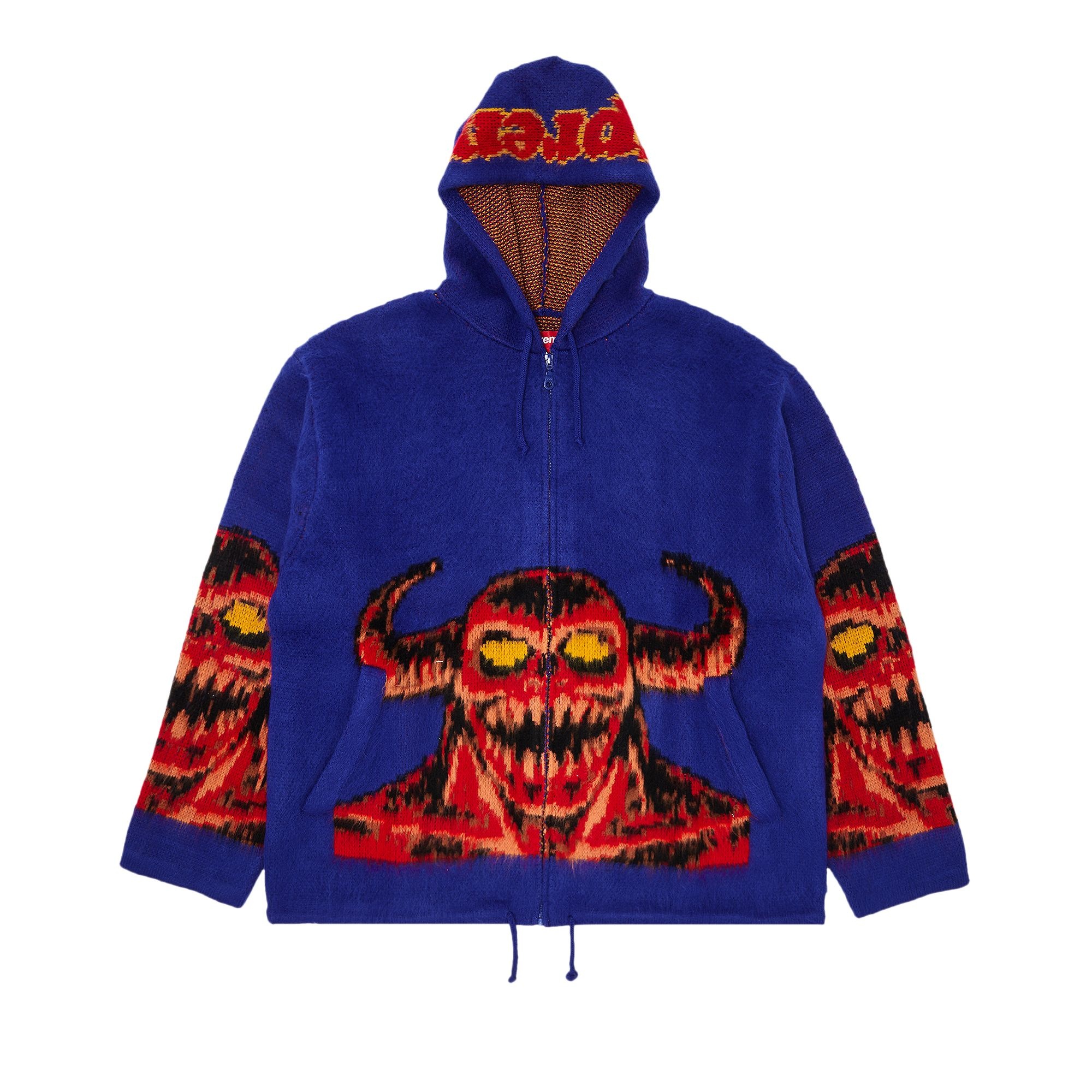 Supreme x Toy Machine Zip Up Hooded Sweatshirt 'Blue' - 1