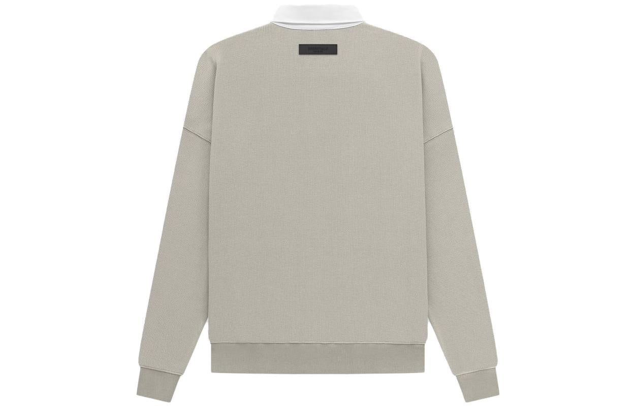 Fear of God Essentials SS23 Waffle Henley Rugby Seal Logo Polo 'Grey' FOG-SS23-053 - 3
