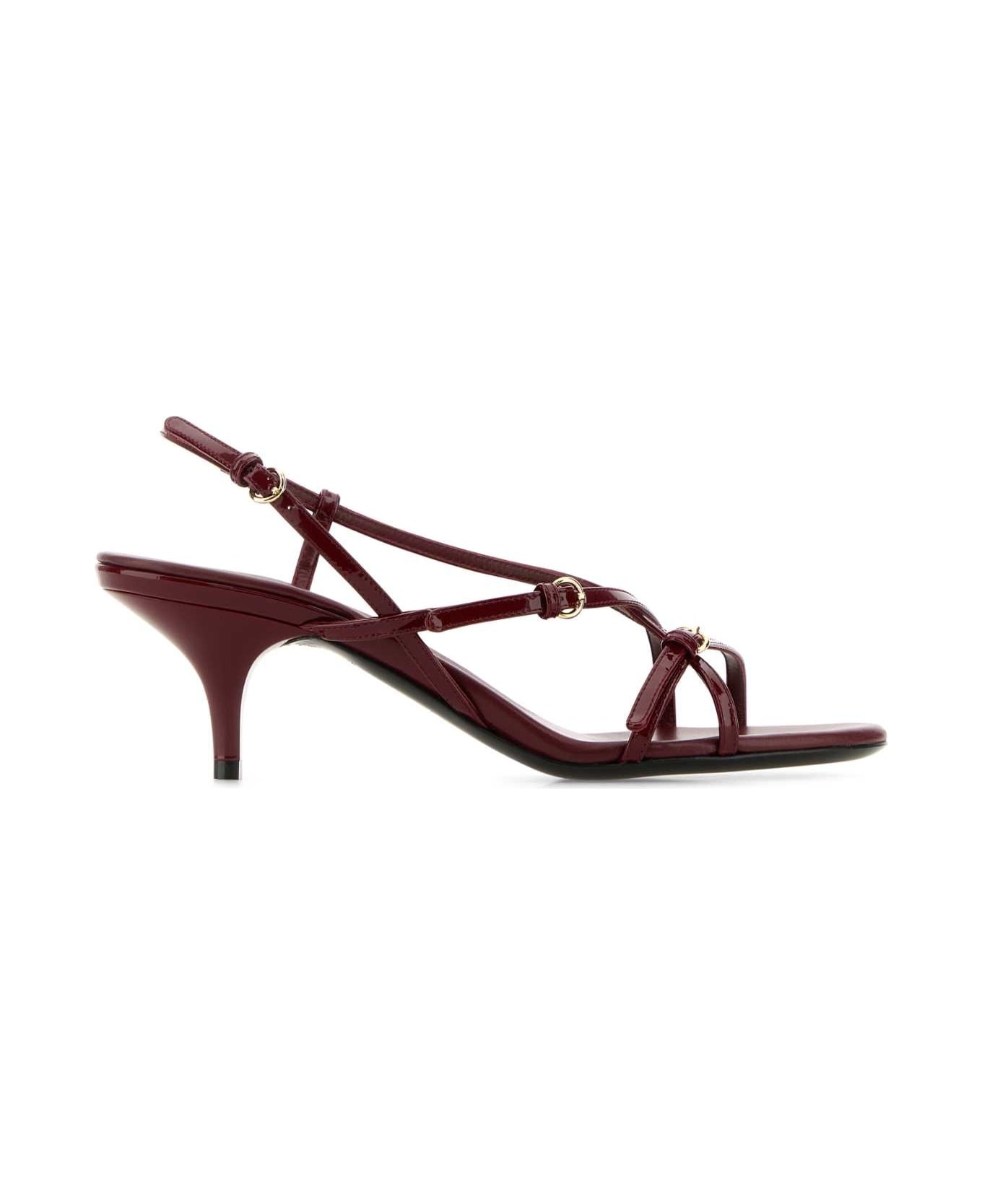 Tyrian Purple Leather Sandals - 1