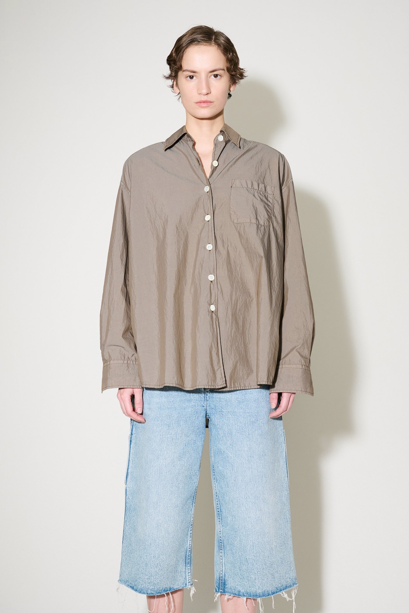 Borrowed Shirt Stone Khaki Parachute Poplin - 6