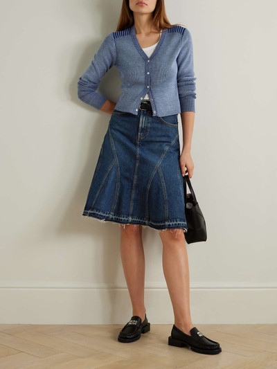 RE/DONE + NET SUSTAIN frayed organic denim skirt outlook