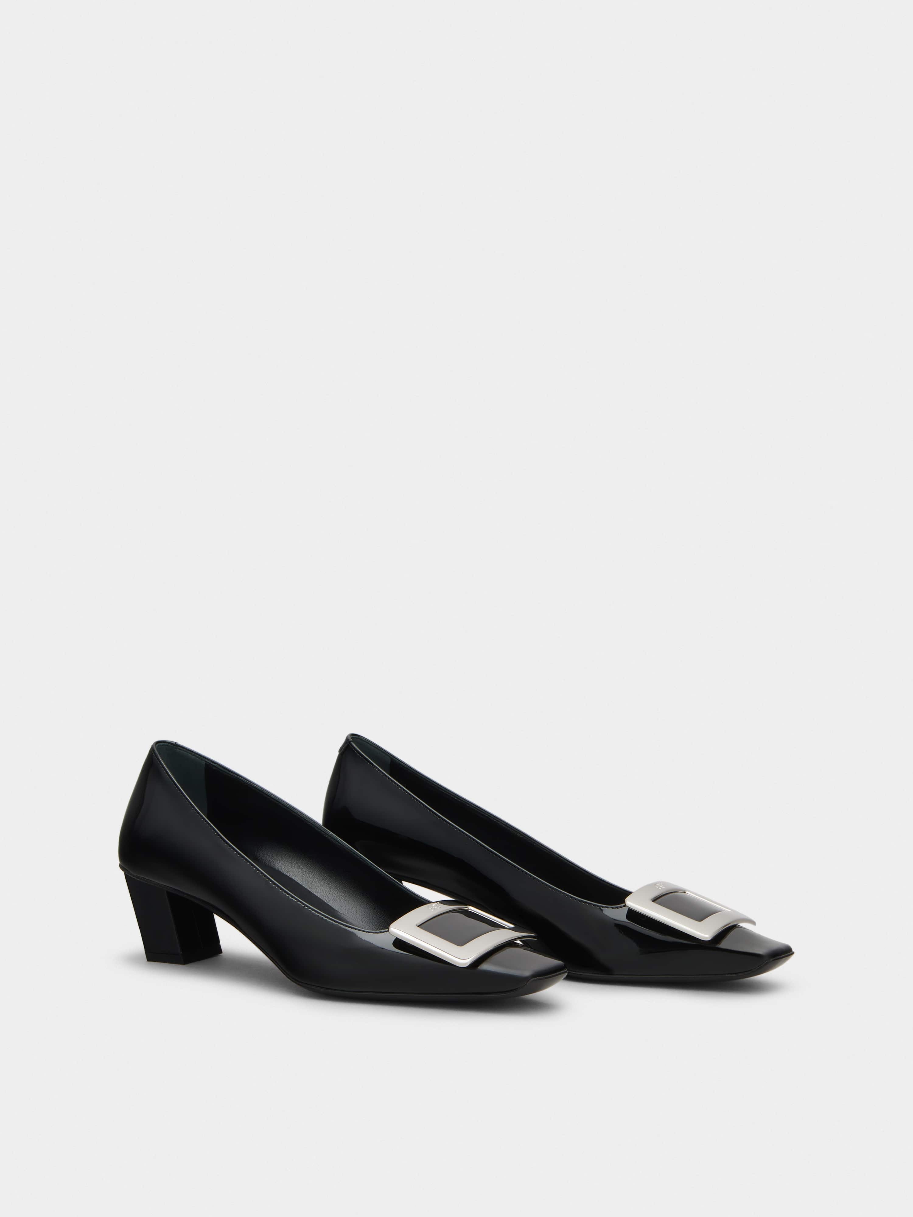 Belle Vivier Metal Buckle Pumps in Patent Leather - 3