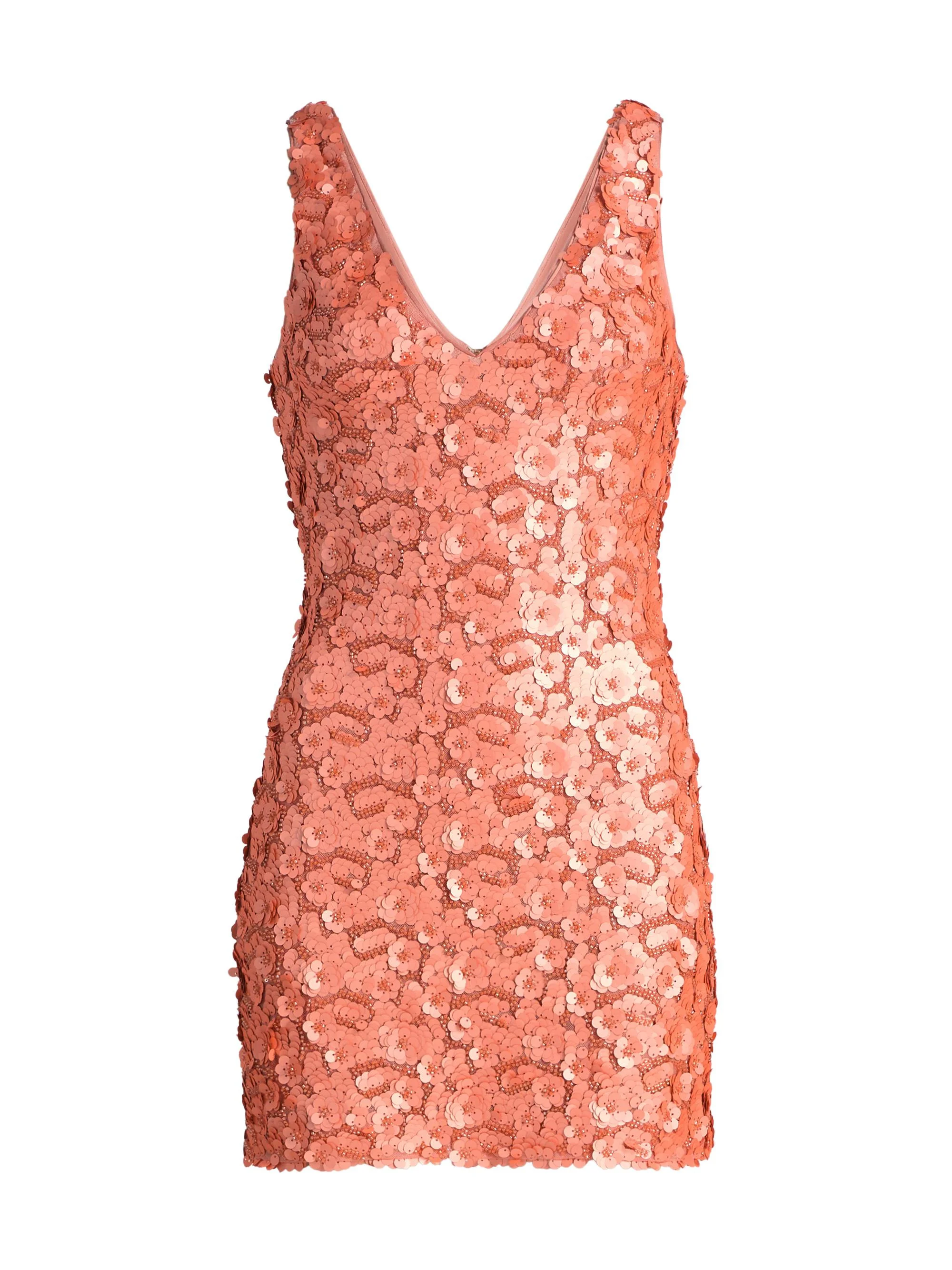 Women's Kinsley Floral Sequined Minidress - Coral Paillette - 1