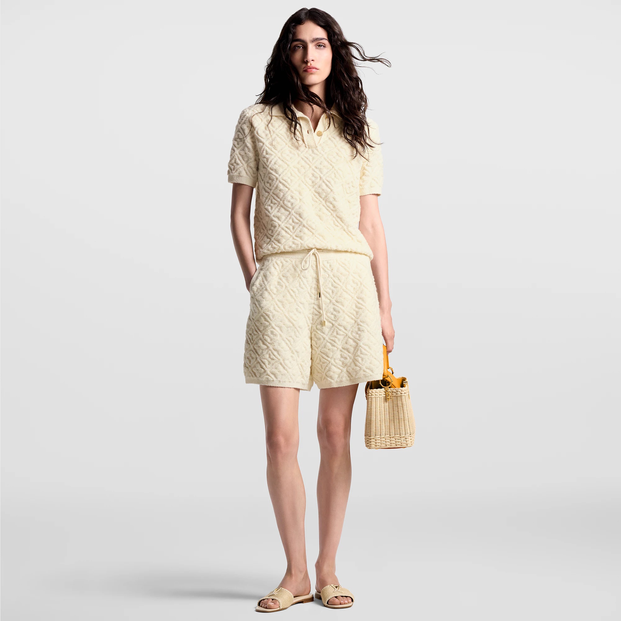 Monogram Toweling Polo Top - 4