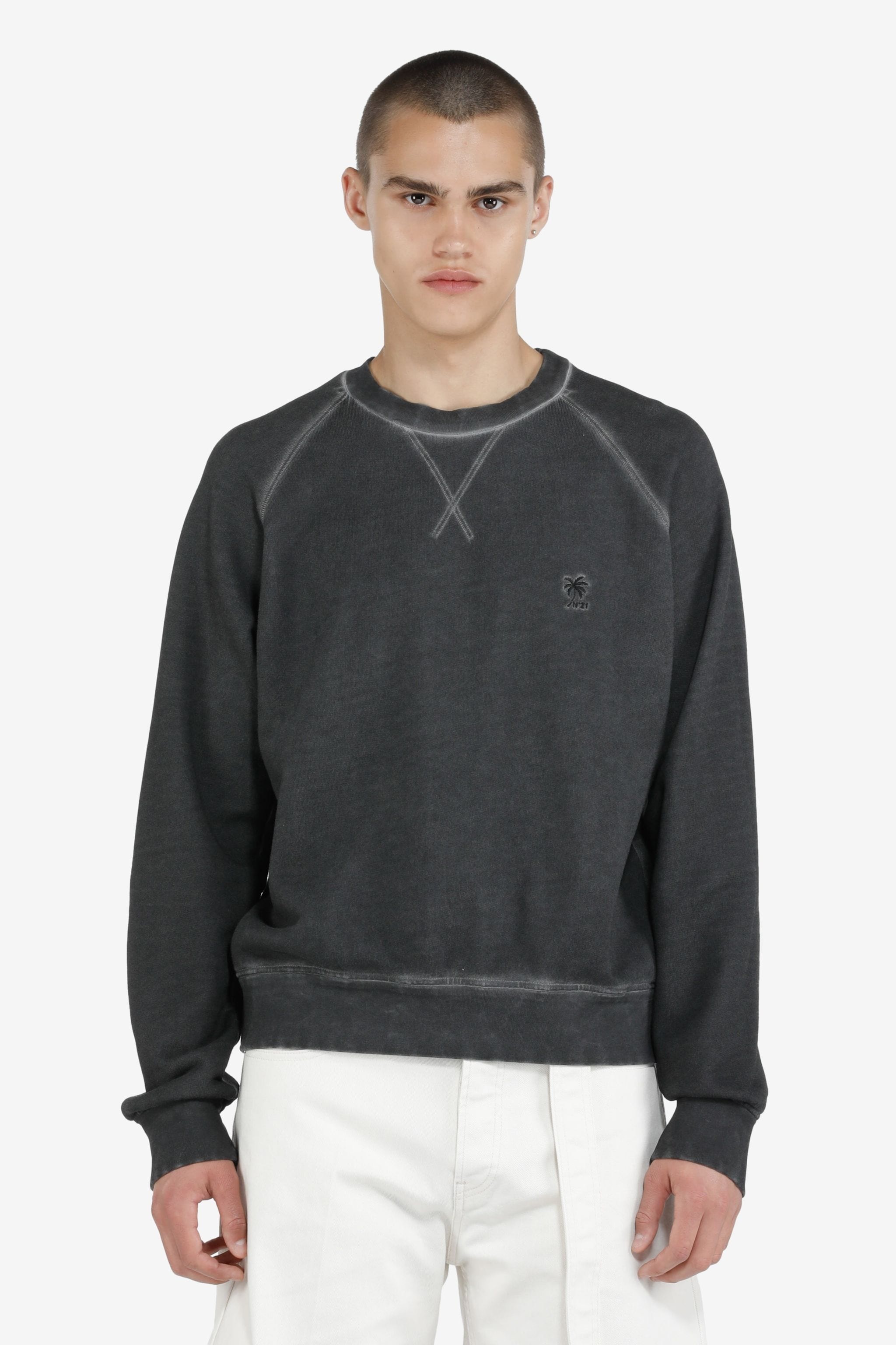 LOGO-EMBROIDERED COTTON SWEATSHIRT - 1