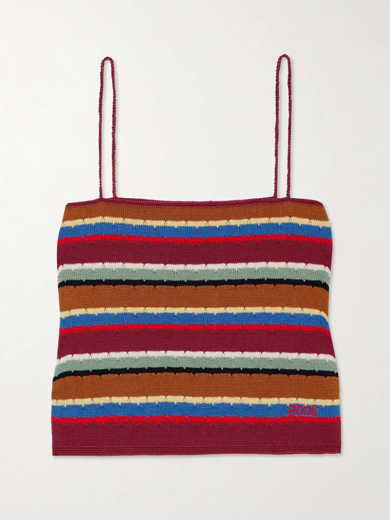 Starkey Embroidered Striped Cotton Camisole - 1