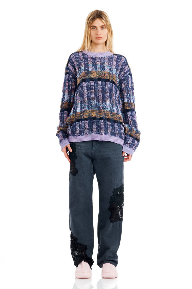 VITELLI PURPLE PLAID WOOLLY SWEATER 1