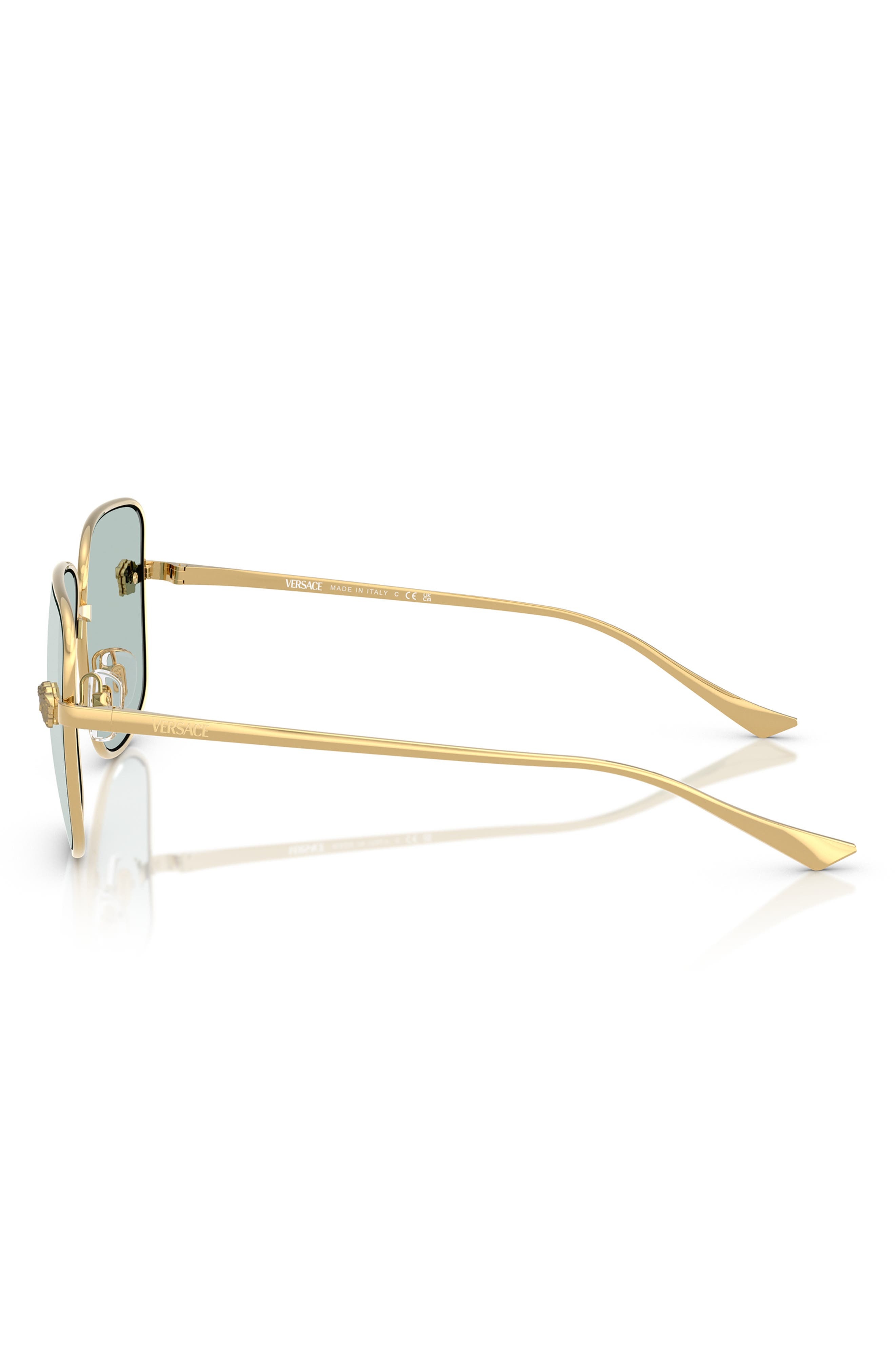 Versace 59mm Square Sunglasses in Gold/Aqua at Nordstrom - 3