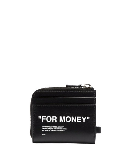 Off-White quote-print compact wallet outlook