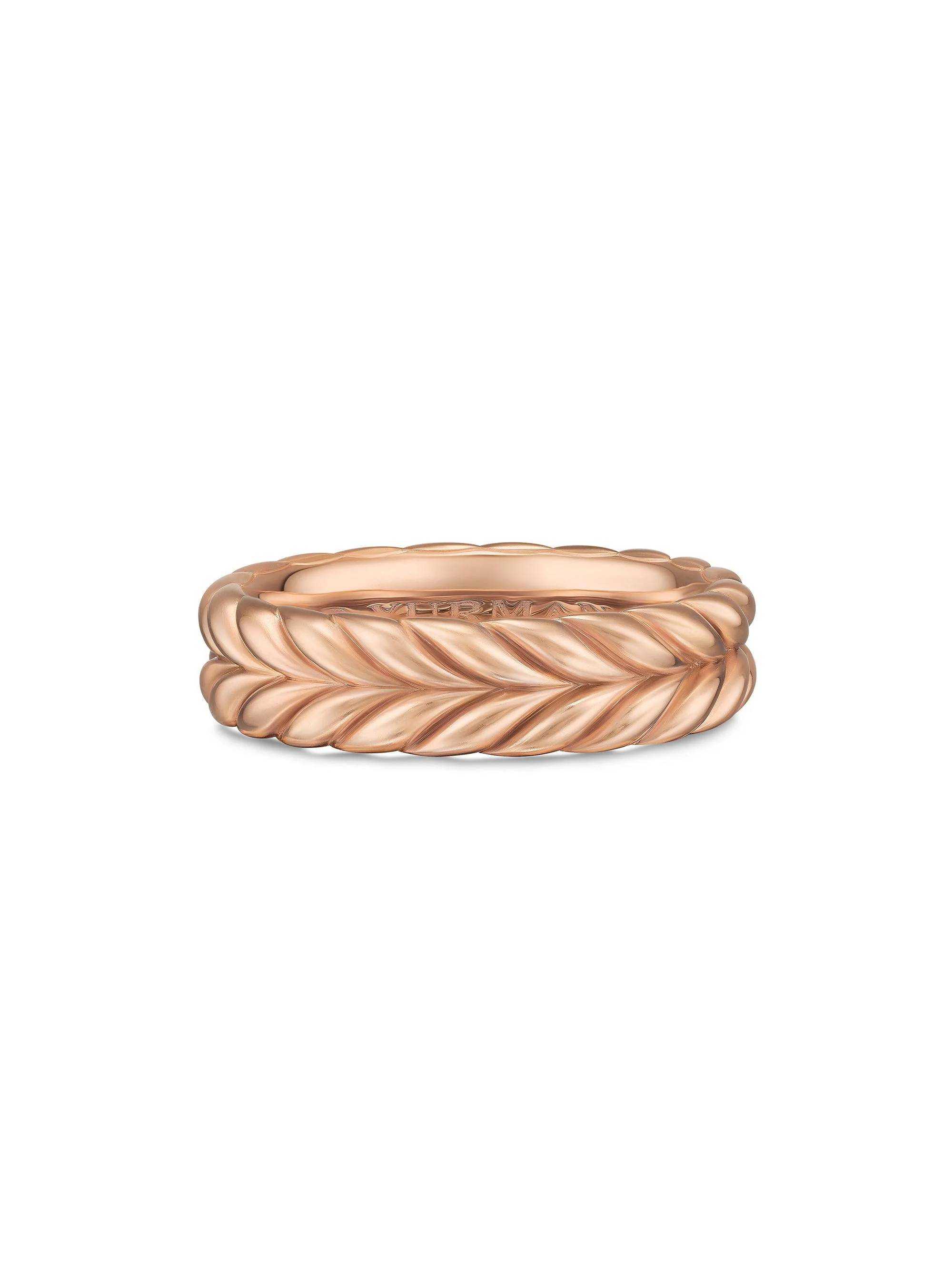 Men's Chevron Band Ring in 18K Rose Gold, 6.2MM - Gold - 1