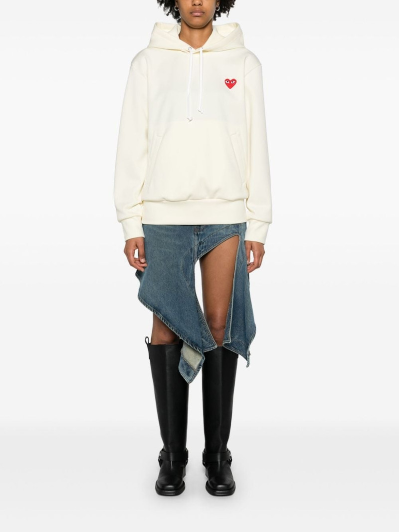 Comme des Garçons PLAY heart-motif drawstring hoodie outlook