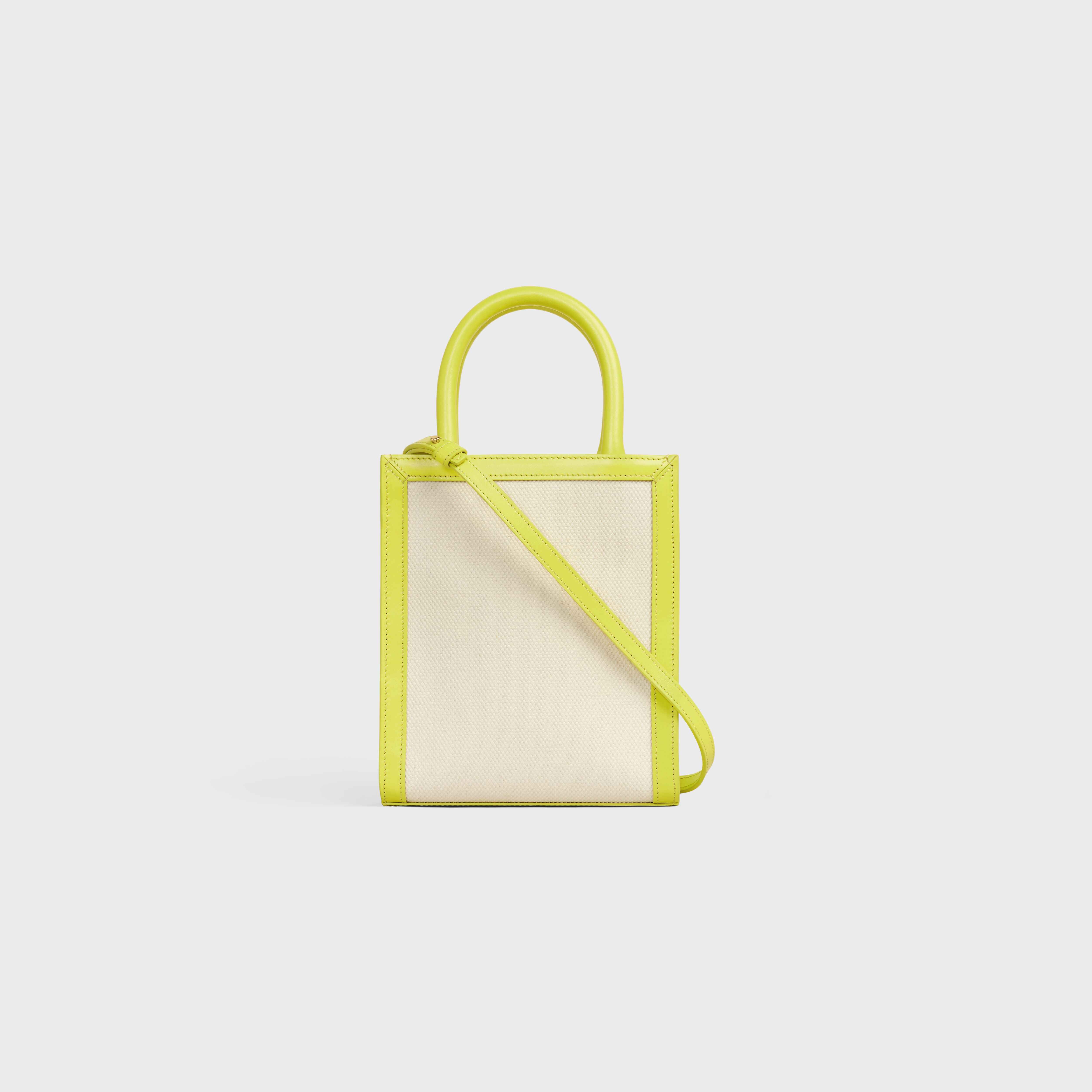 Mini Vertical Cabas Celine in Textile with Celine print and calfskin - 3