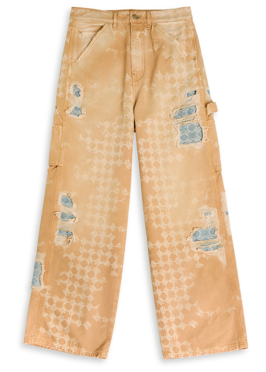 Amiri Denim Repair Logo Wide-leg Jeans - 1
