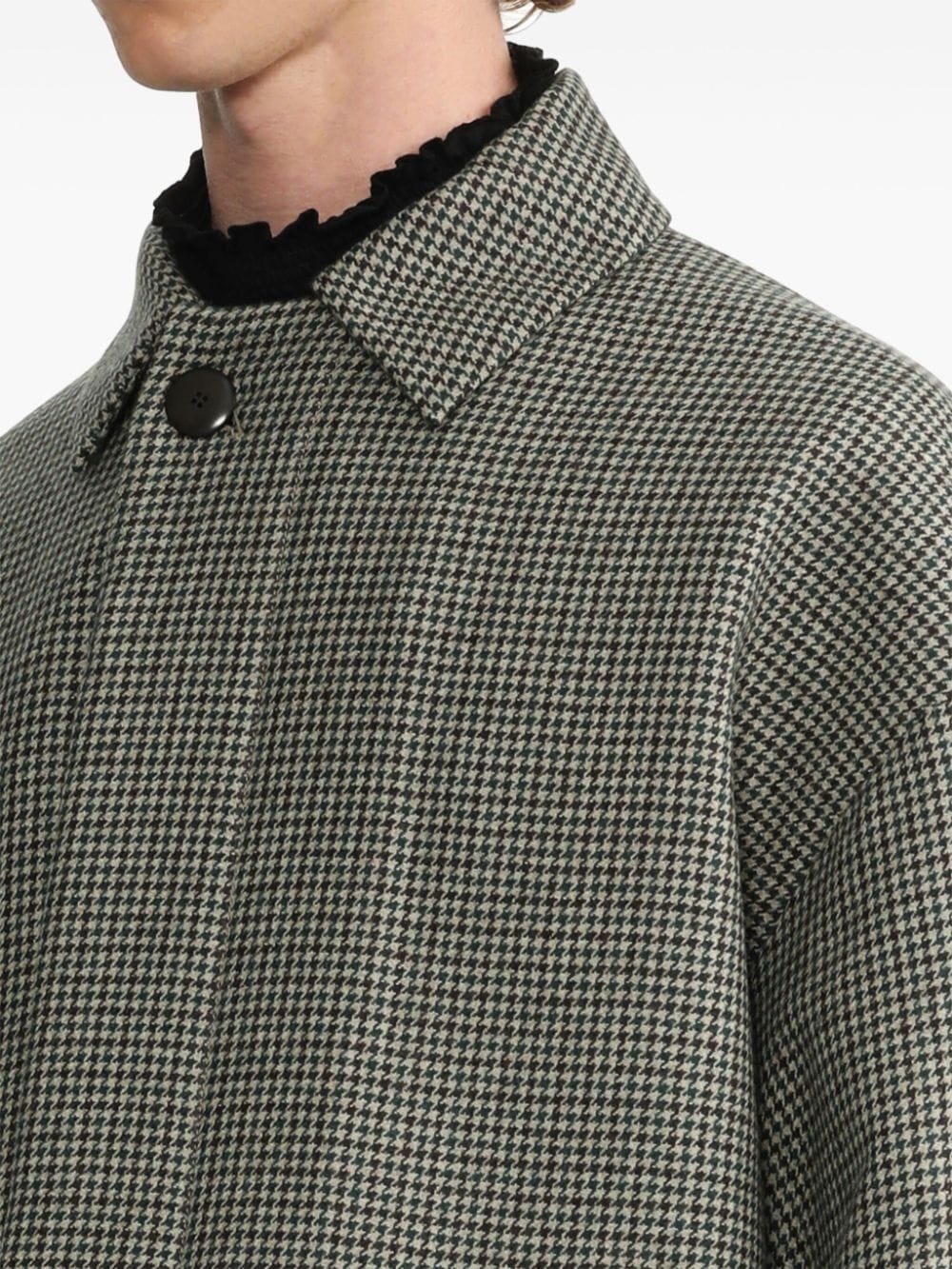 check-print coat - 5