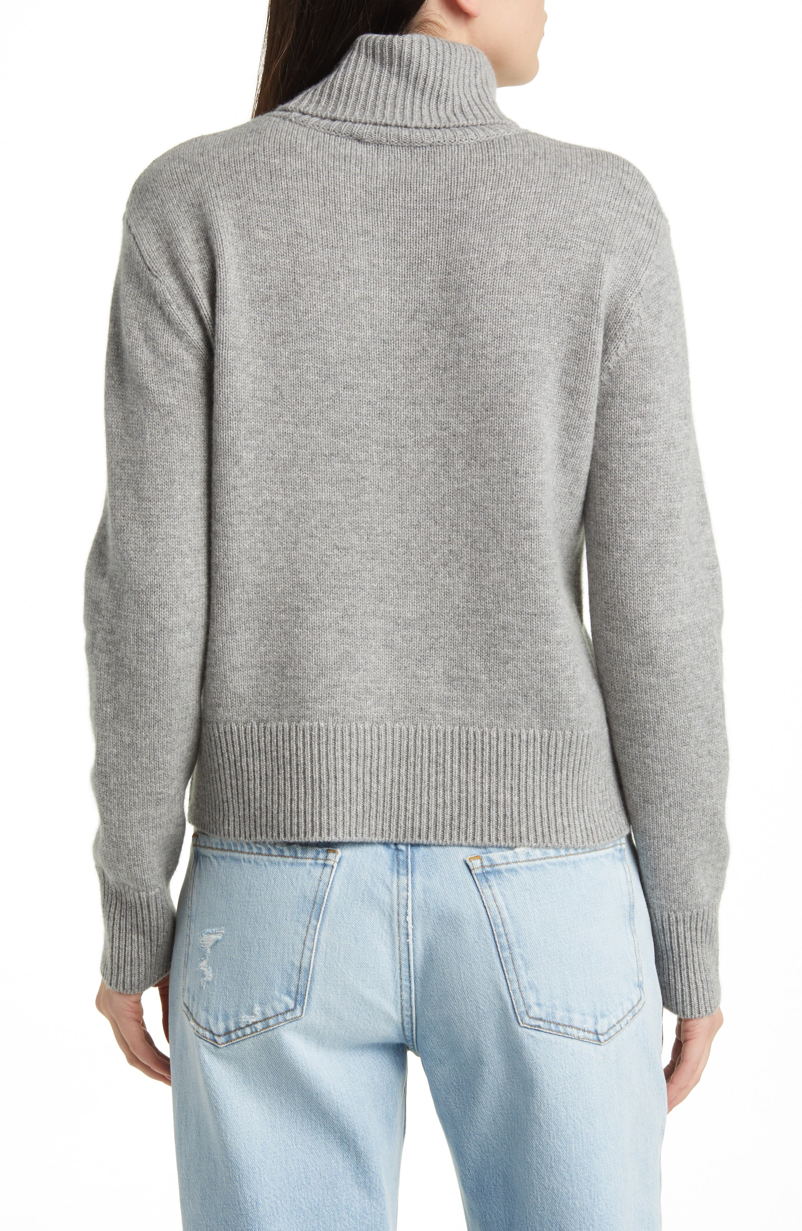 FRAME Turtleneck Cashmere Sweater in Heather Grey at Nordstrom - 2