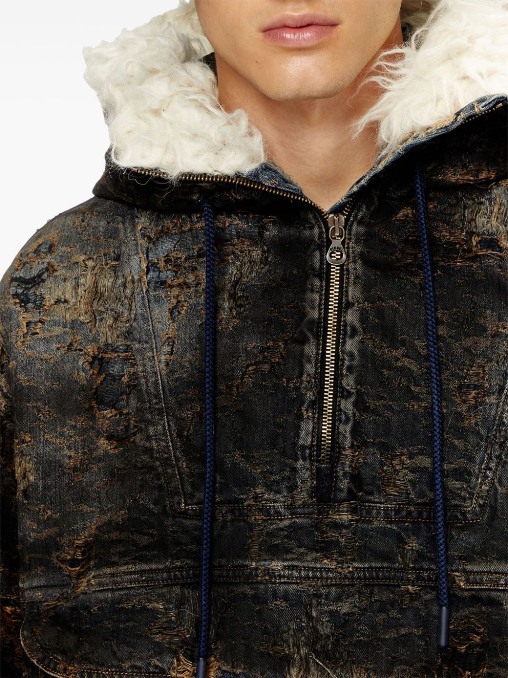 D-ARAK-FSF coated jacquard denim anorak - 5