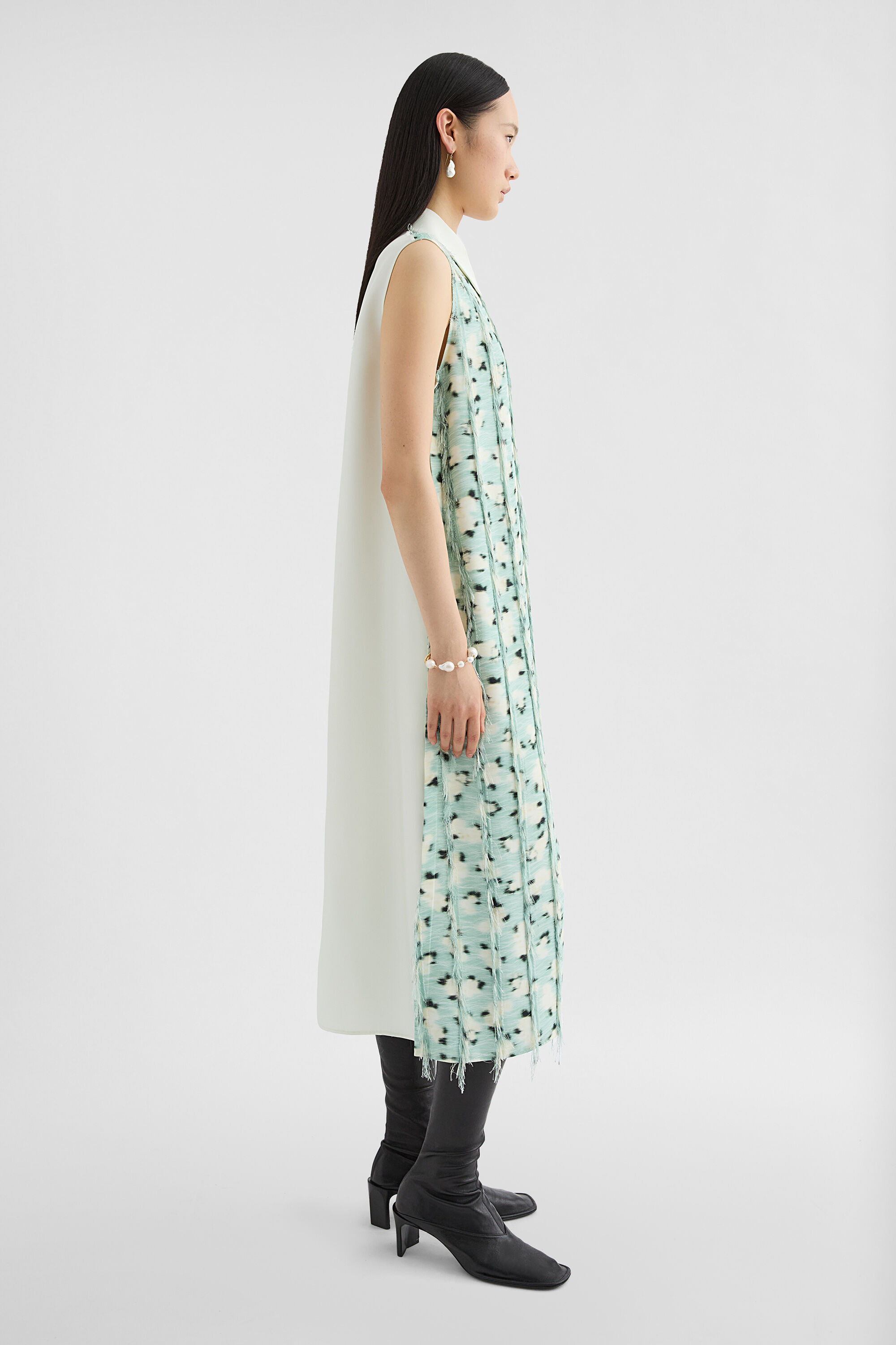 Fringed Fil Coupe Printed Dress - 5