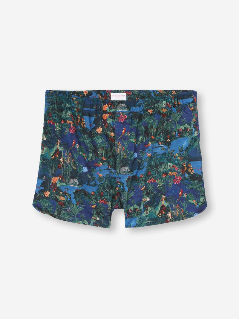 Men's Modern Fit Boxers Cotton Batiste Multi Midnight Jungle Print - 2