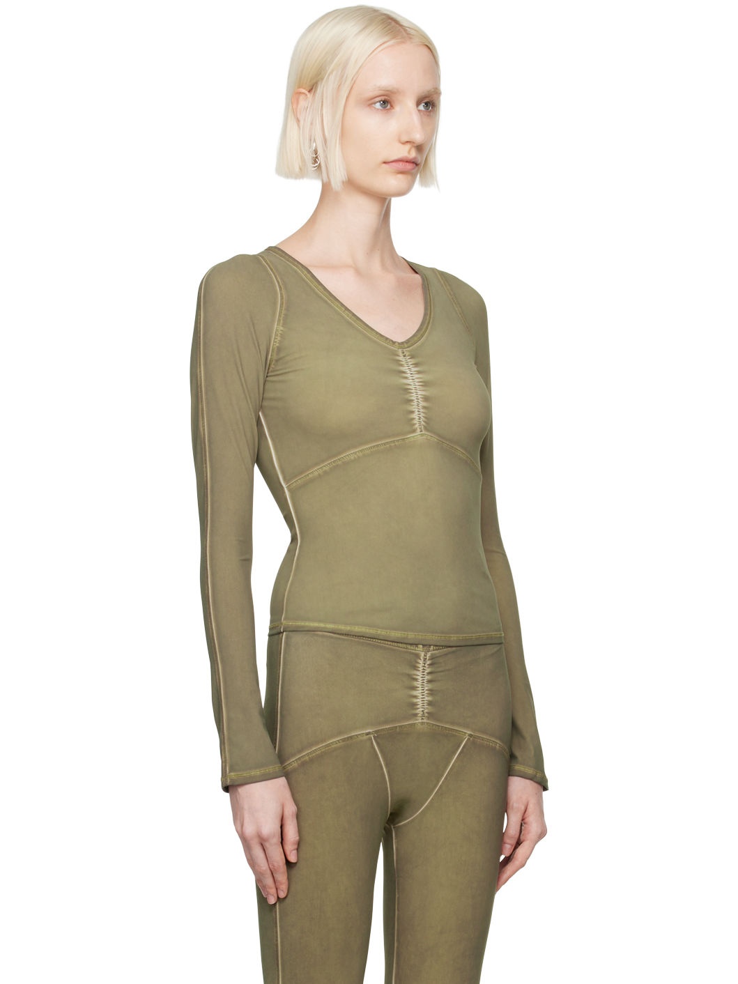 Khaki Ghost Long Sleeve T-Shirt - 4