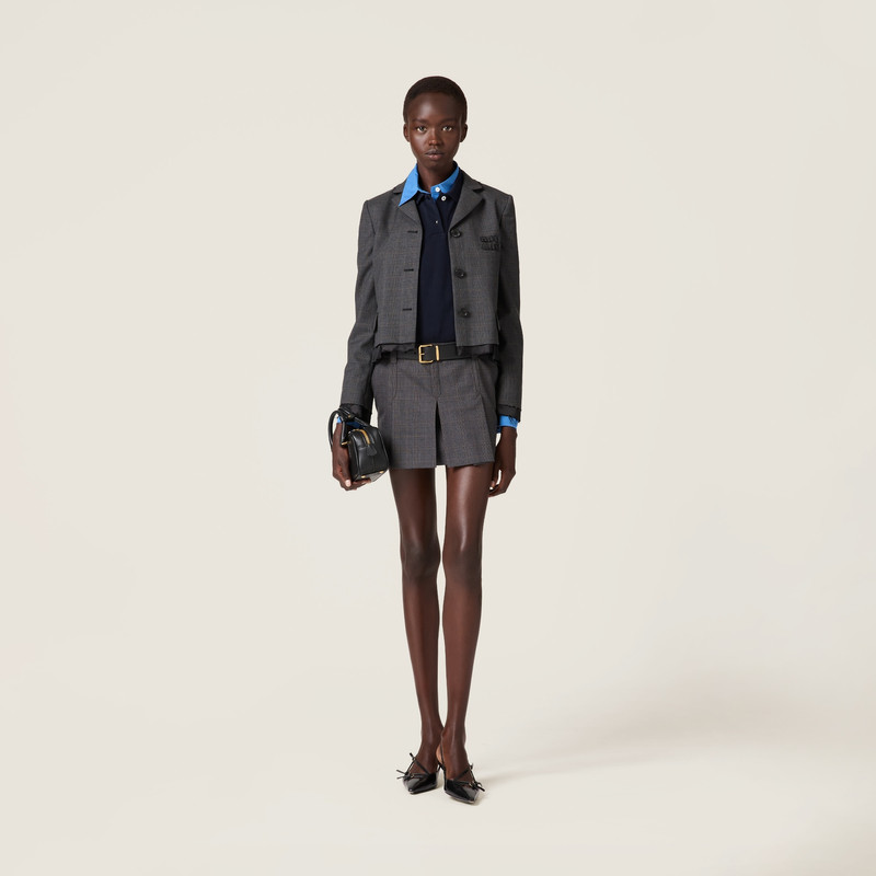 Miu Miu Prince of Wales check miniskirt outlook
