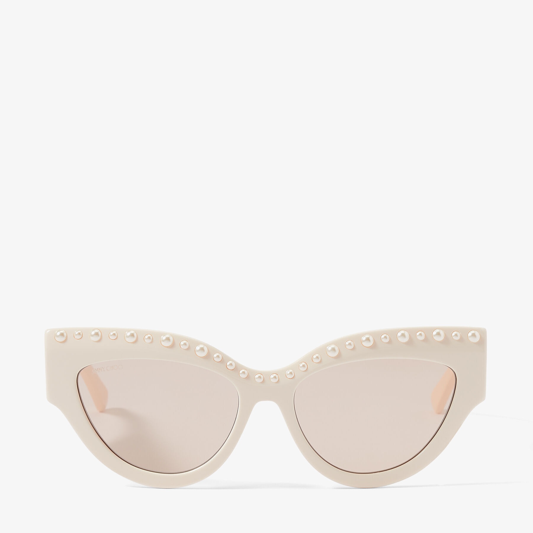 Sonja
Ivory Cat-Eye Sunglasses with Cream Pearls - 1