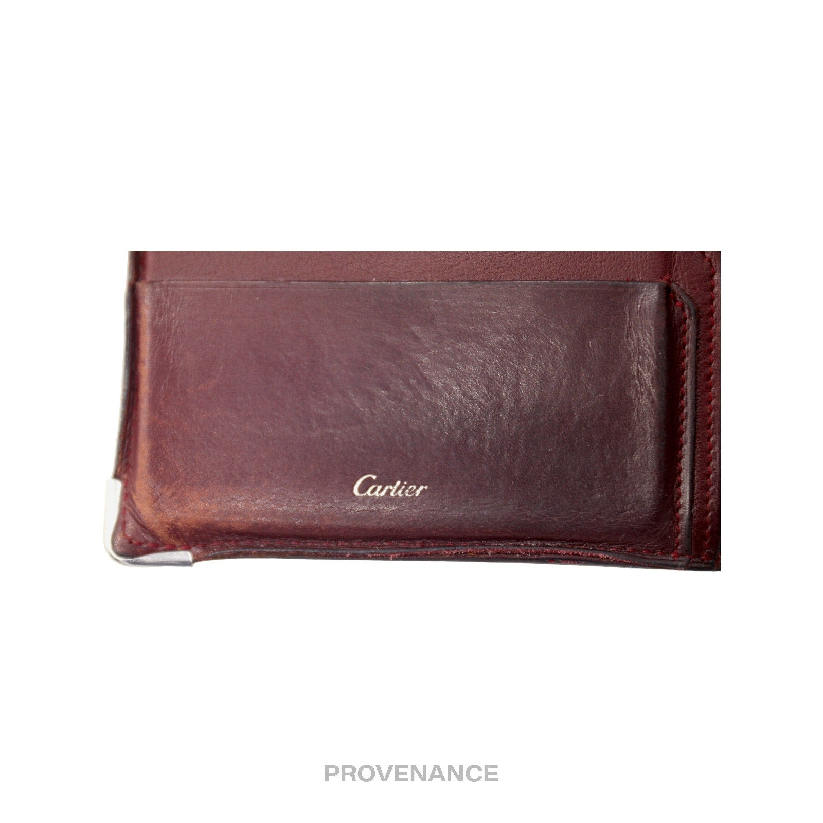 Cartier Bifold Wallet - Black & Burgundy Calfskin - 6
