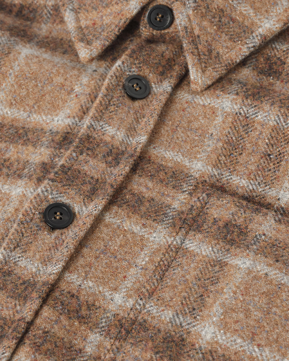 Cashmere Wool Blend Brown Overshirt - 6