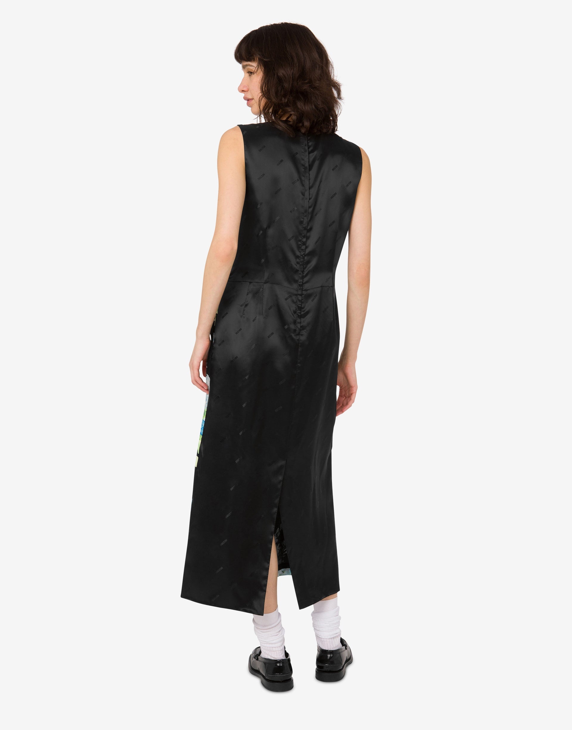 PRINTED SILK SATIN DRESS - 2