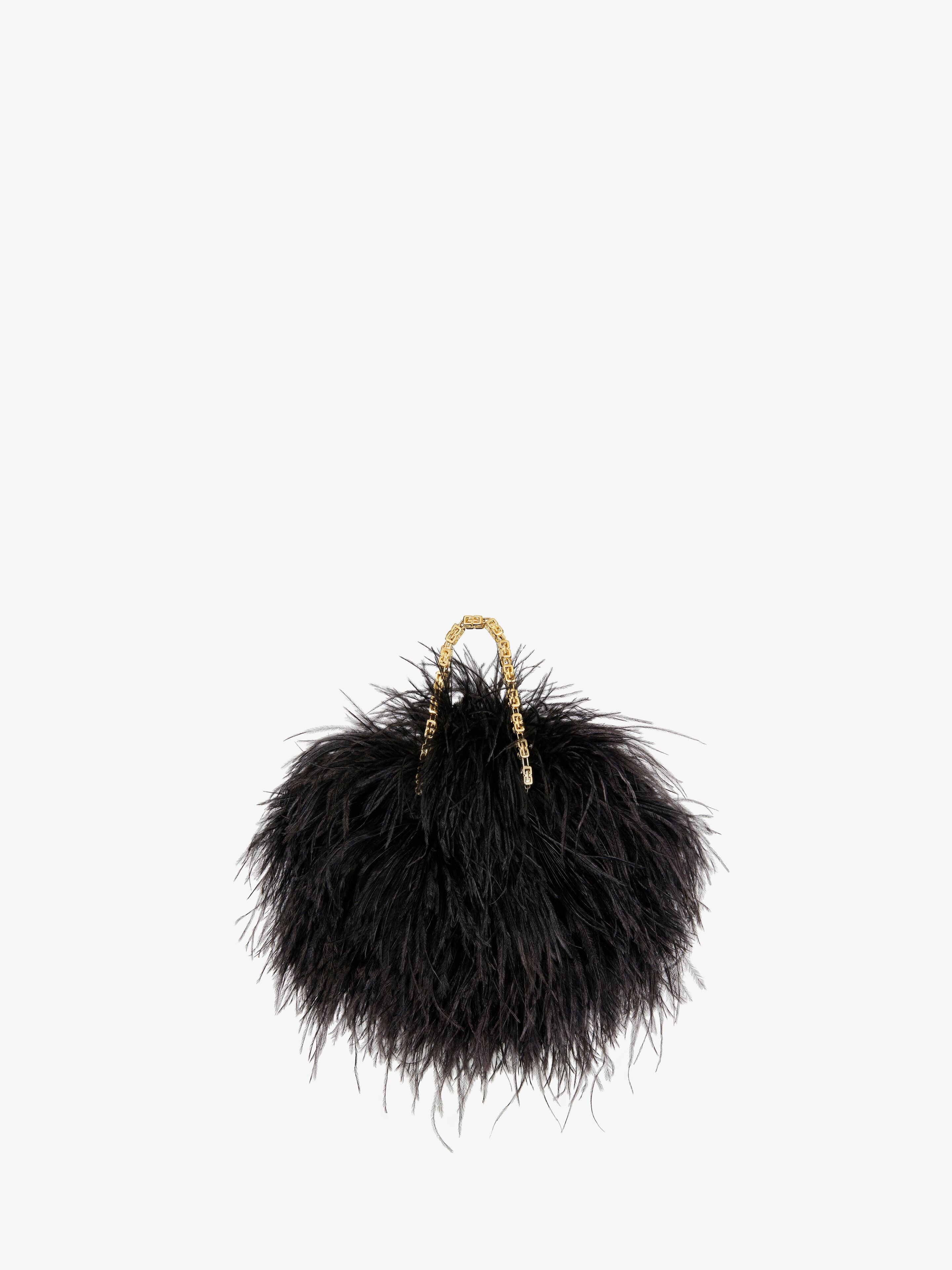 MINI KENNY BAG IN SILK WITH FEATHERS - 4