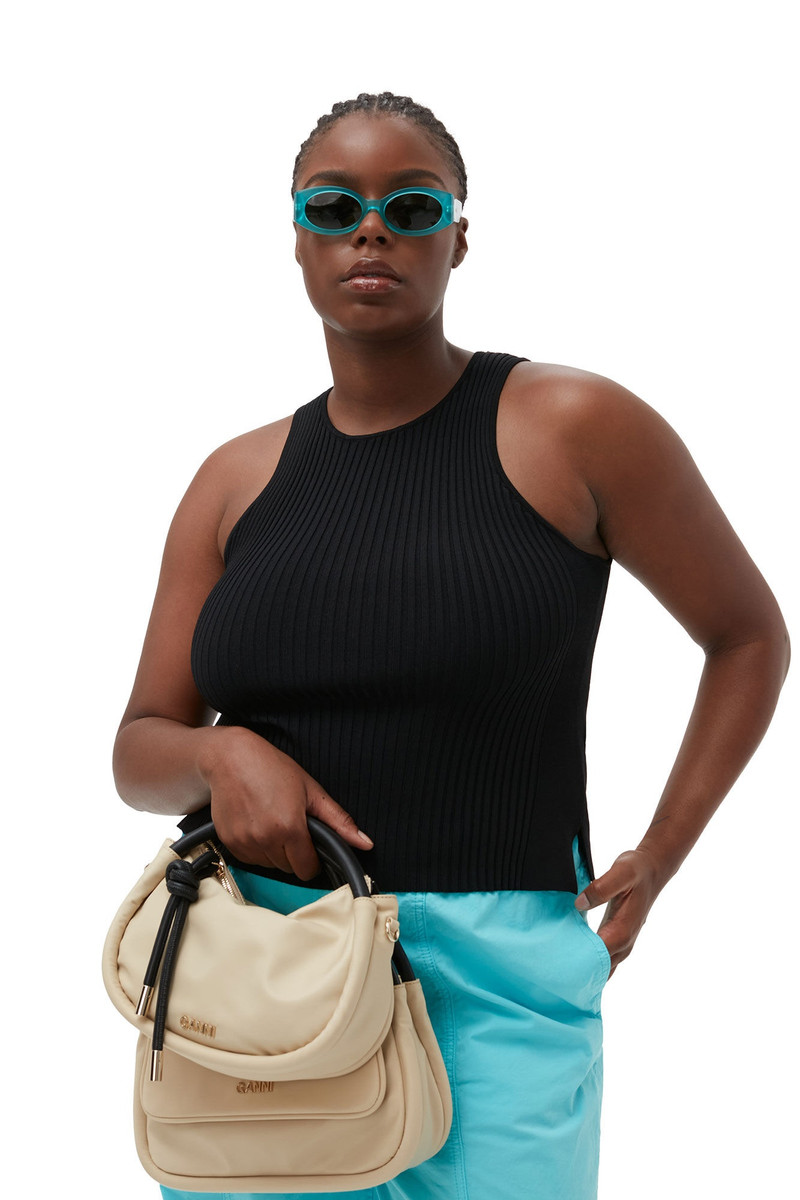 BLACK SLEEVELESS MELANGE TOP 9