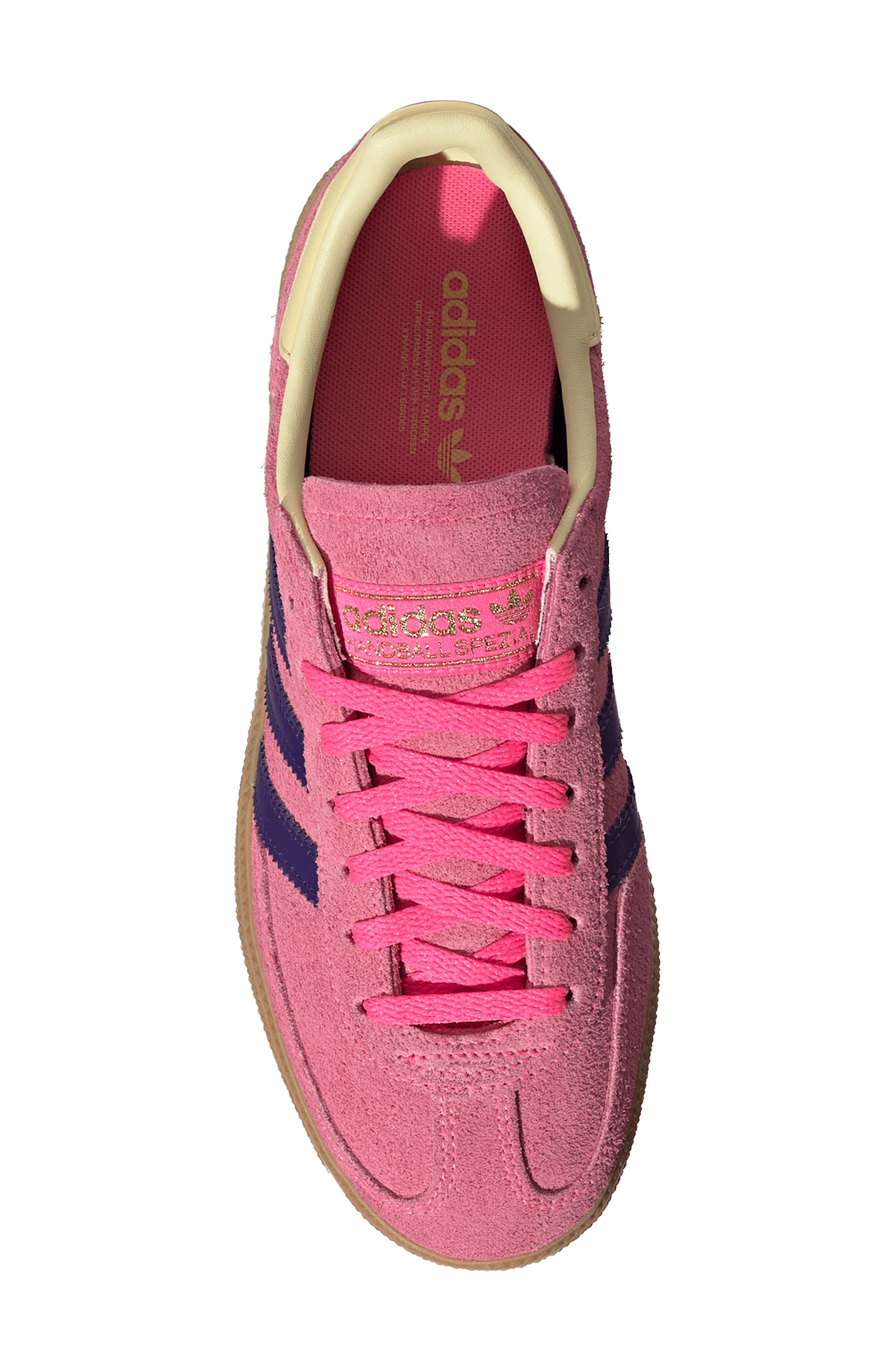 adidas Handball Spezial Sneaker in Lucid Pink/Purple/Yellow at Nordstrom - 4