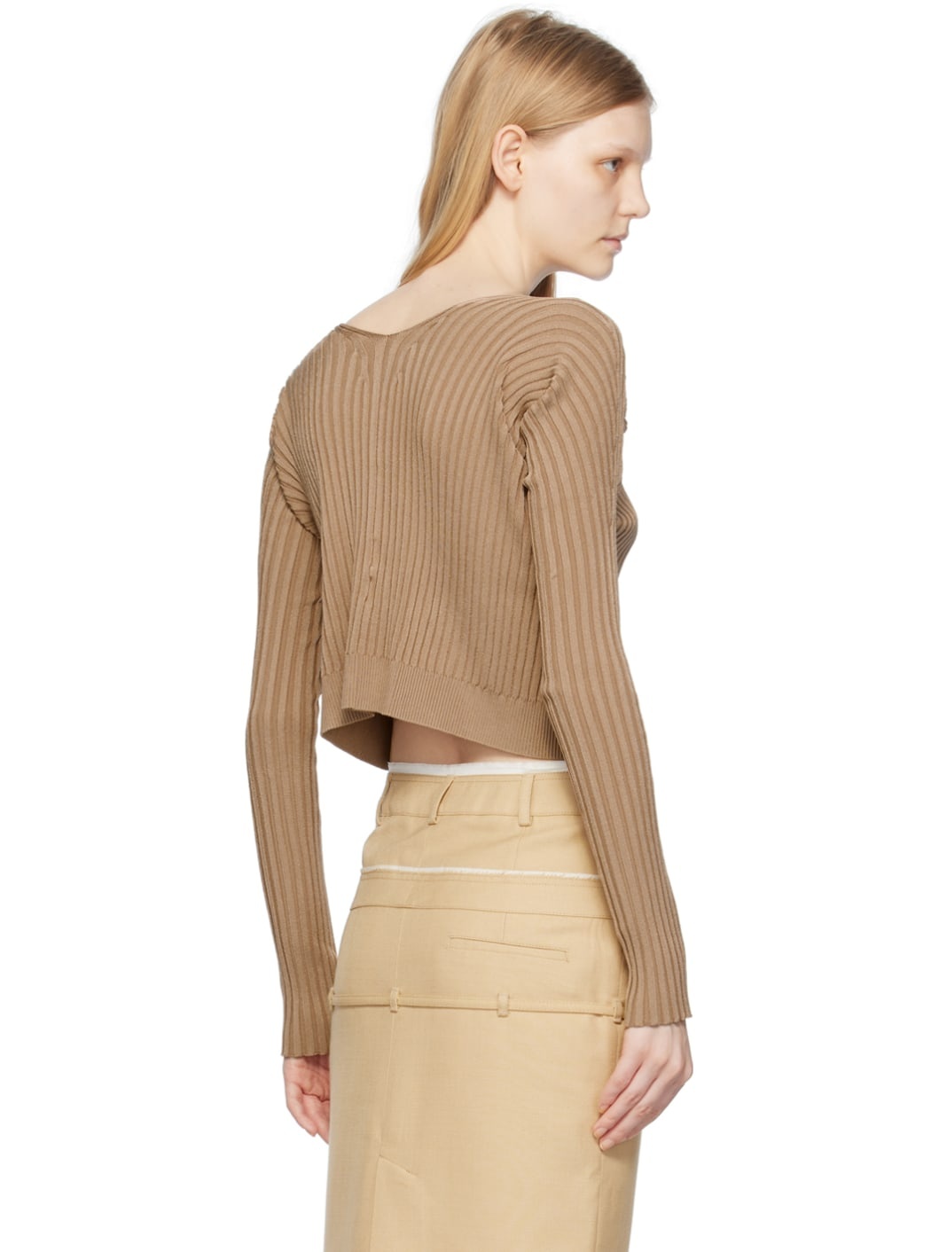Brown Le Chouchou 'La Maille Pralu Longue' Cardigan - 3