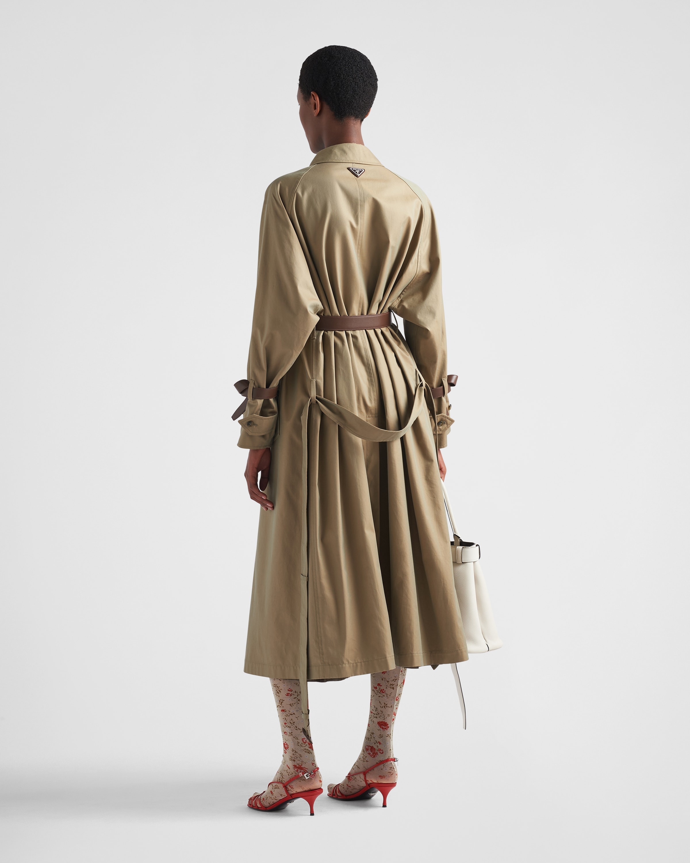 Single-breasted cotton twill trench coat - 5