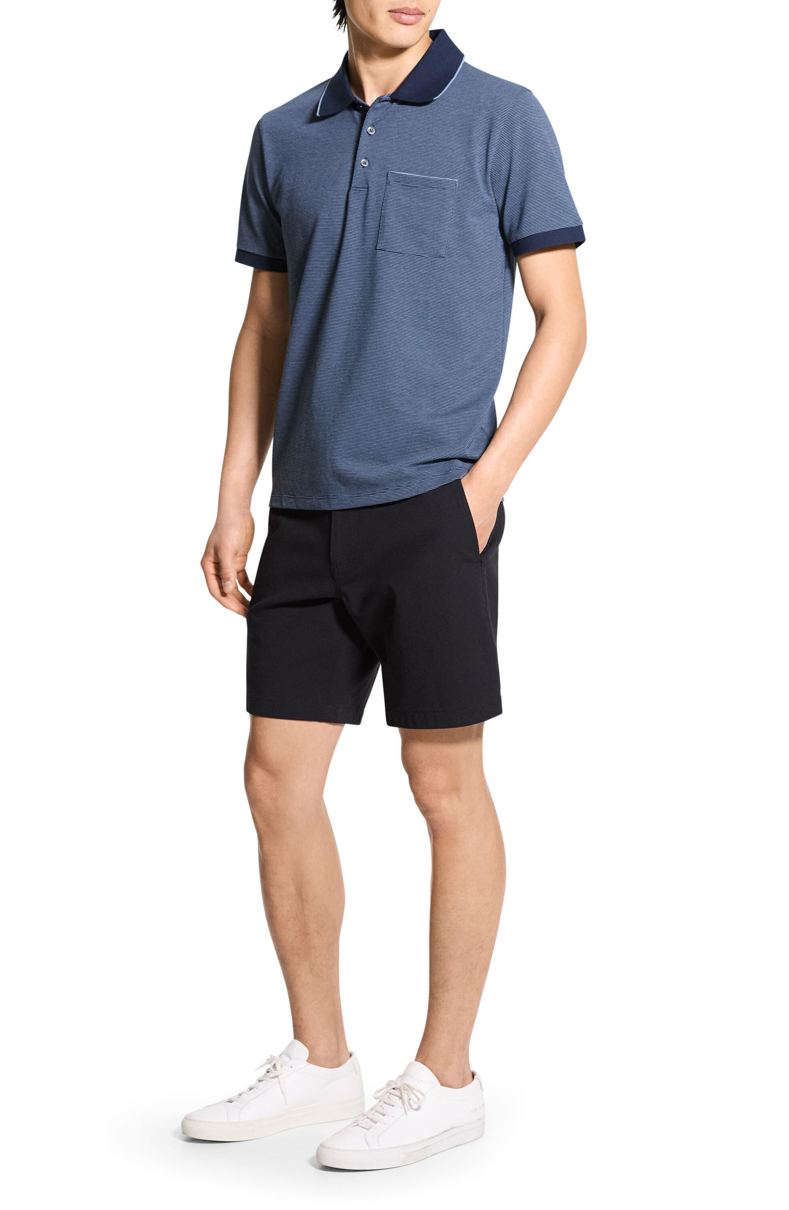 Theory Bird's Eye Polo in Baltic Multi at Nordstrom - 9