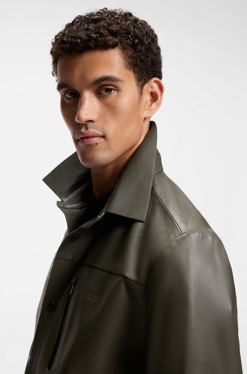 PORSCHE X BOSS REGULAR-FIT SHIRT IN NAPA LEATHER 5