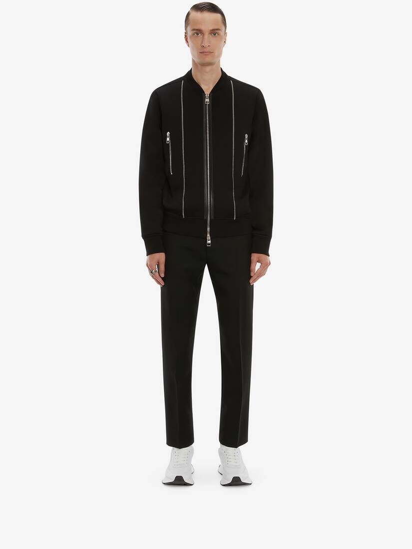 Zip Detail Blouson in Black - 2