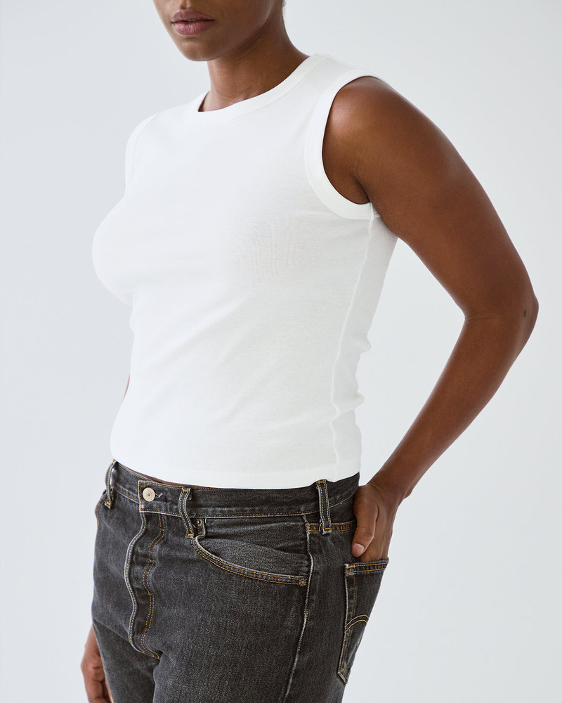 The Muse Tank: Cotton Jersey White 3