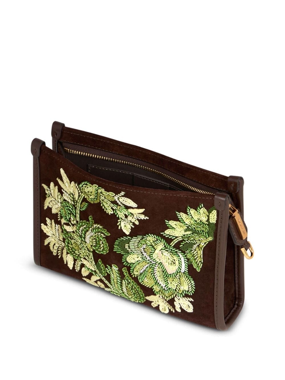 embroidered suede pouch - 6