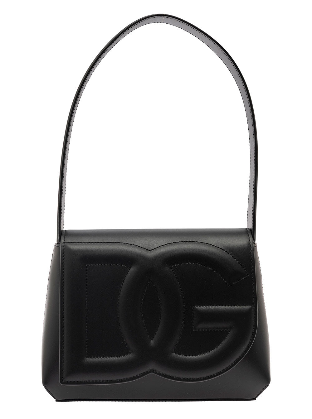 Dolce & Gabbana Women 'Dg Logo' Black Shoulder Bag In 3D Quilted Logo Detail In Smooth Leather Woman - 1
