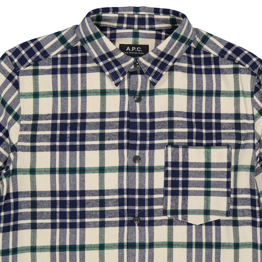 A.P.C. Men's Ecru John Checked Overshirt - 5