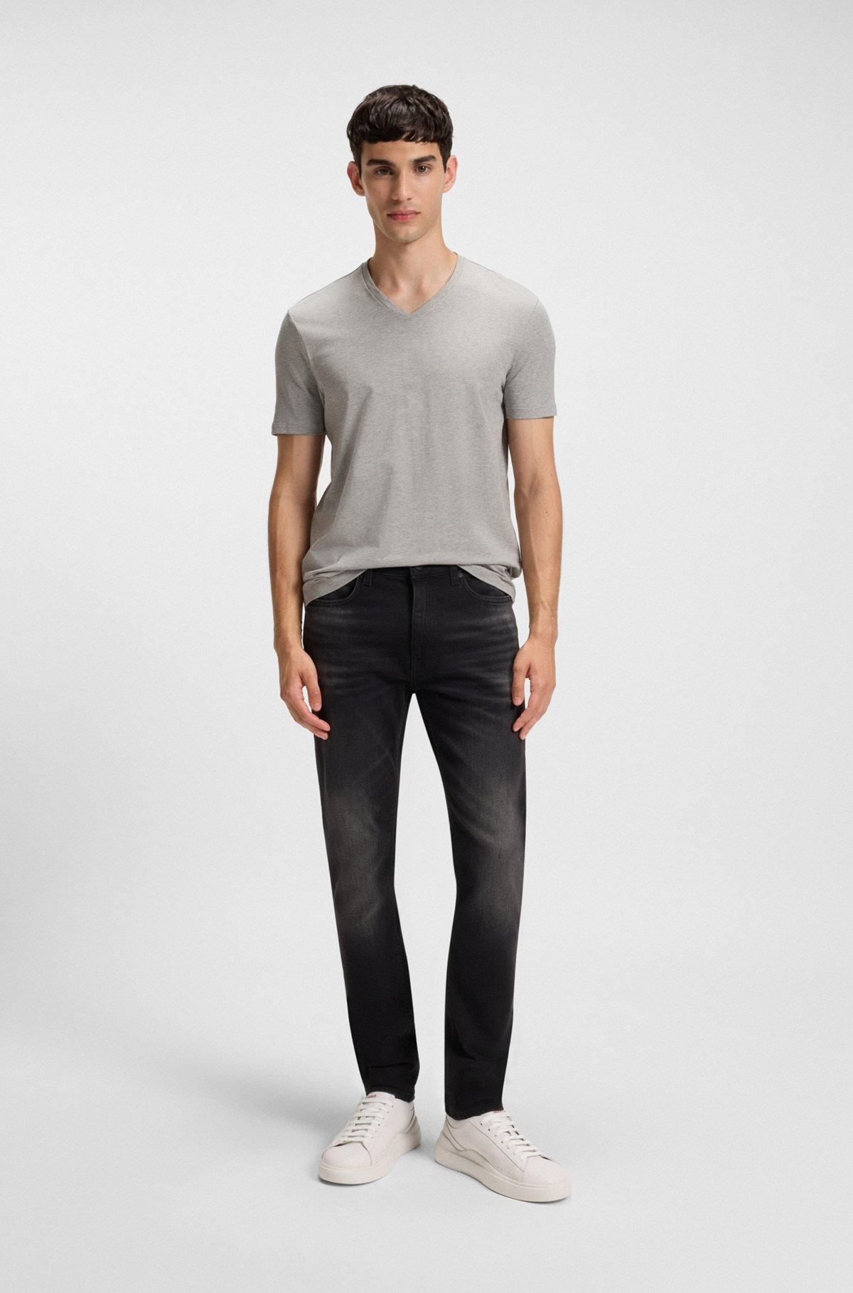 EXTRA-SLIM-FIT BLACK JEANS IN STRETCH DENIM - 3