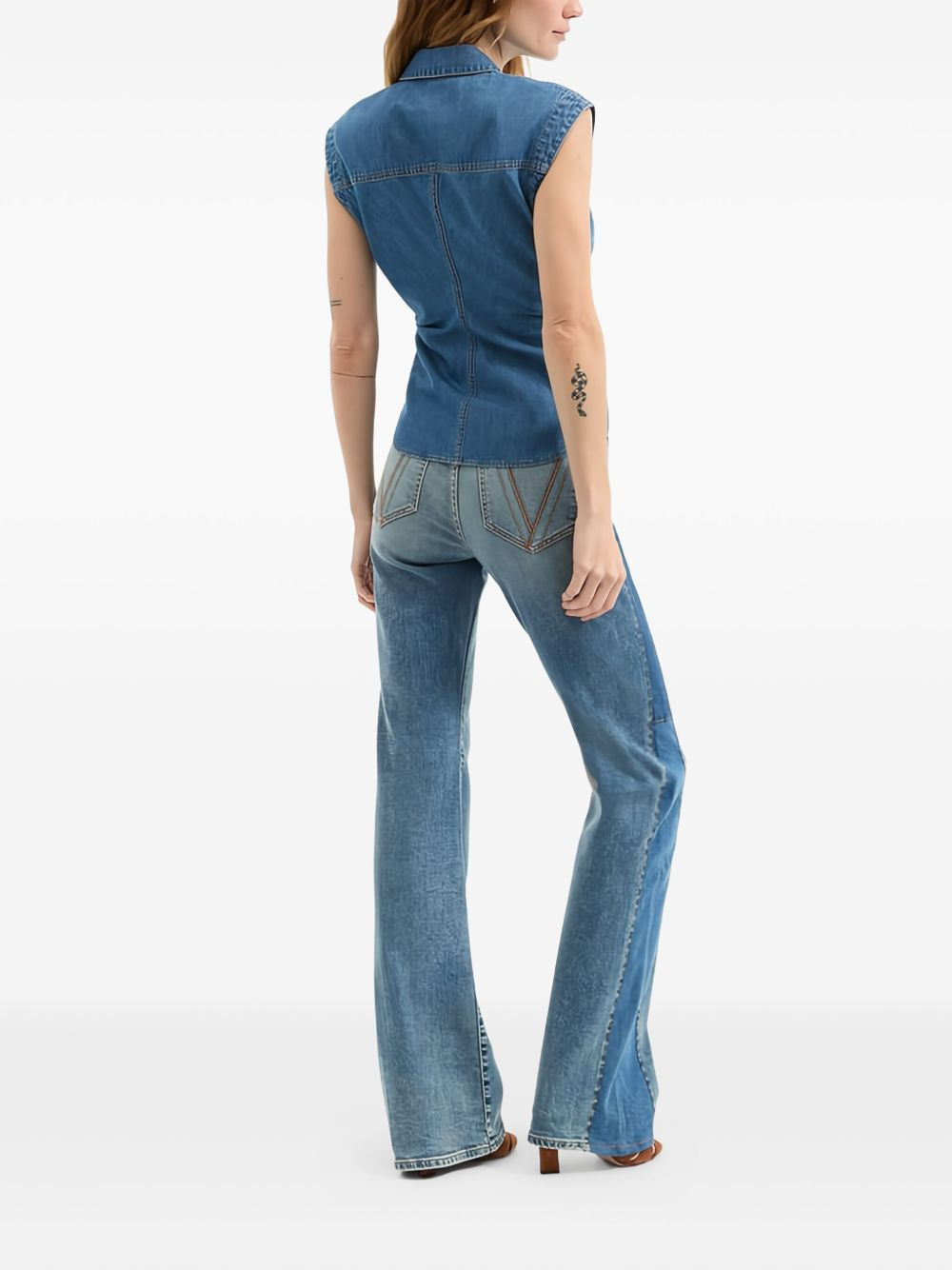 ruched denim top - 3