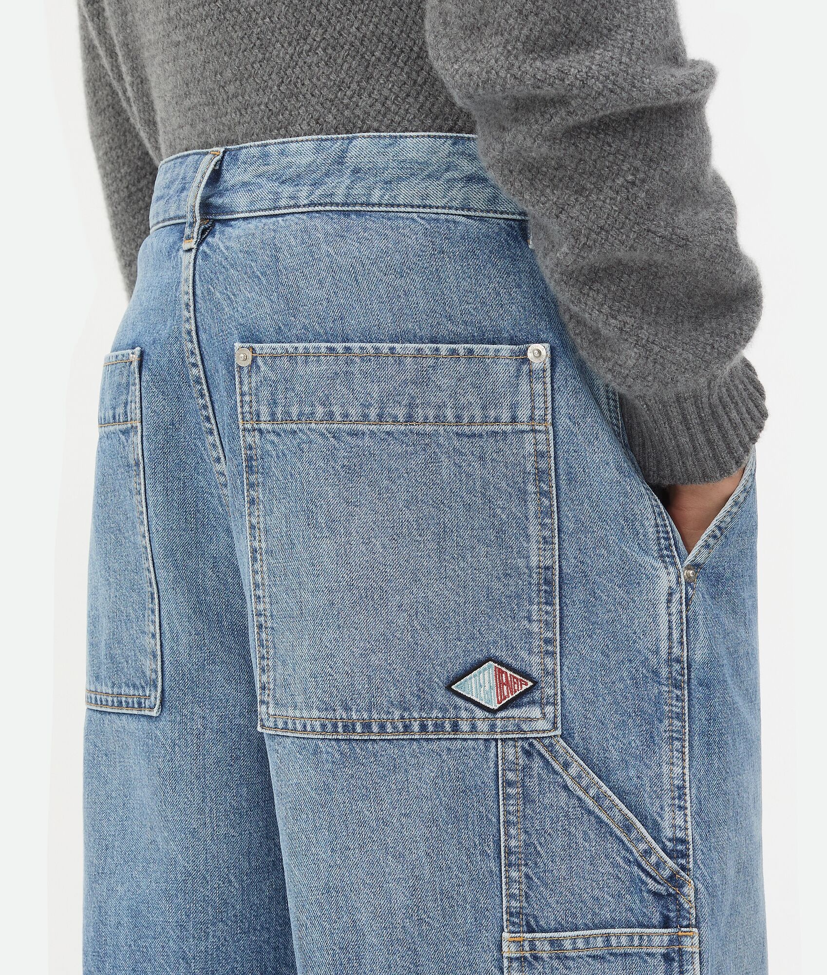 Vintage Indigo Cargo Denim Shorts - 4