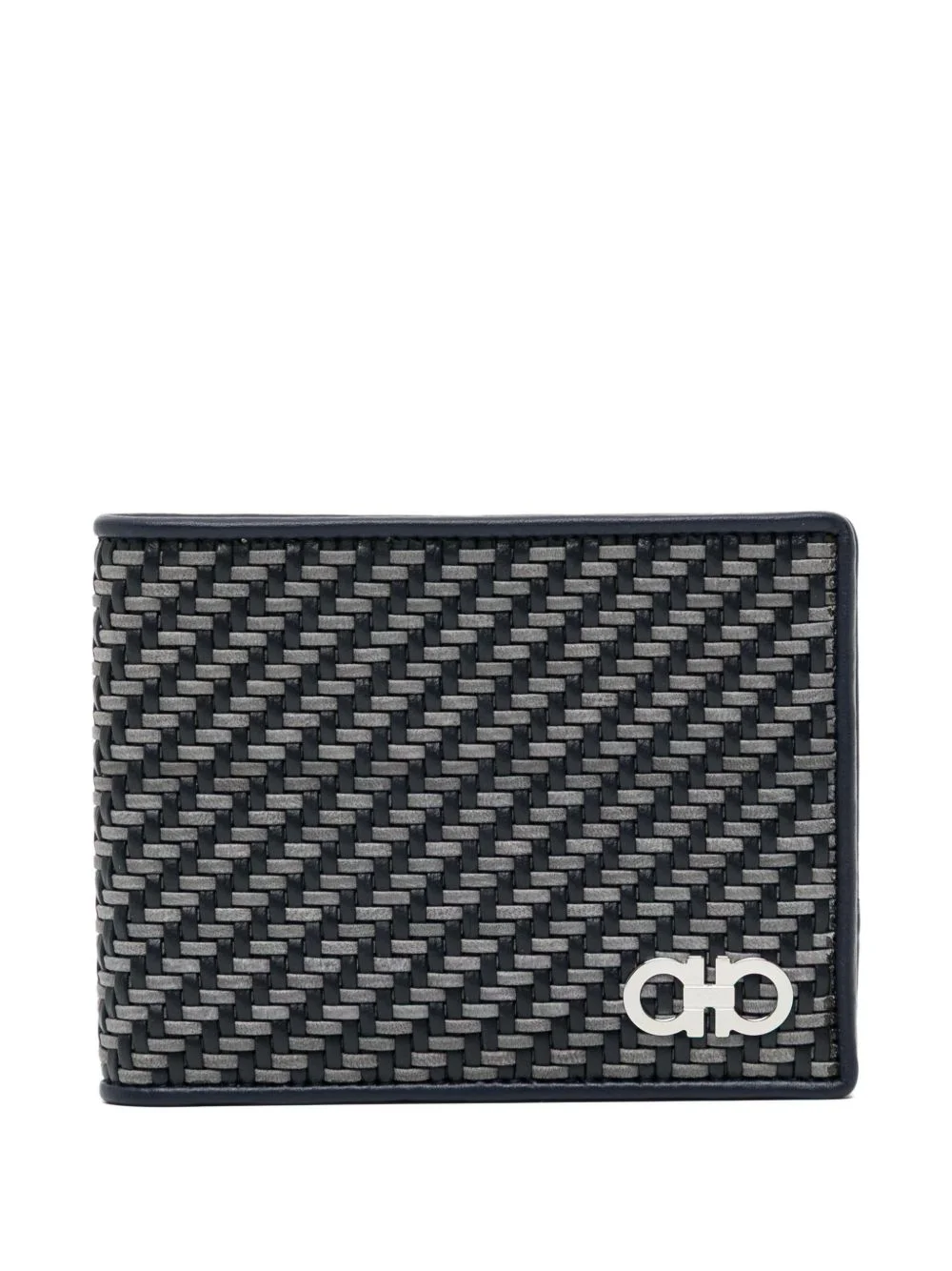 logo-patched woven wallet - 1
