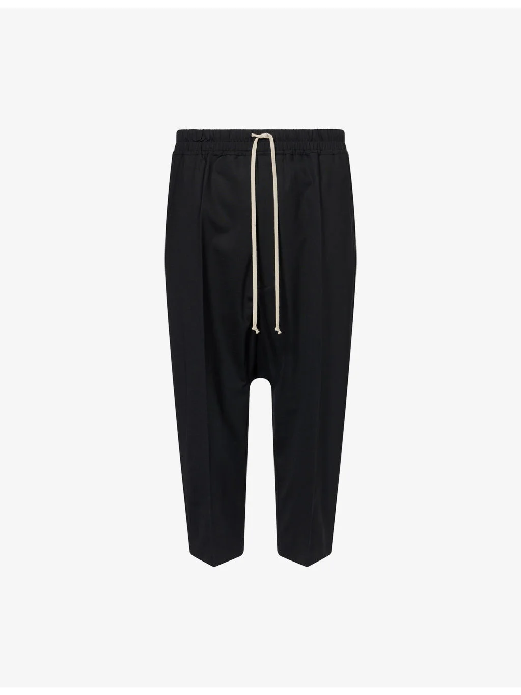 Cropped Drawstring Wool Trousers - 1
